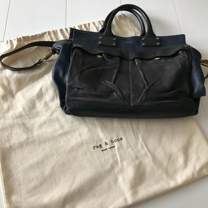 rag & bone: Large Navy/Black Pilot Purse